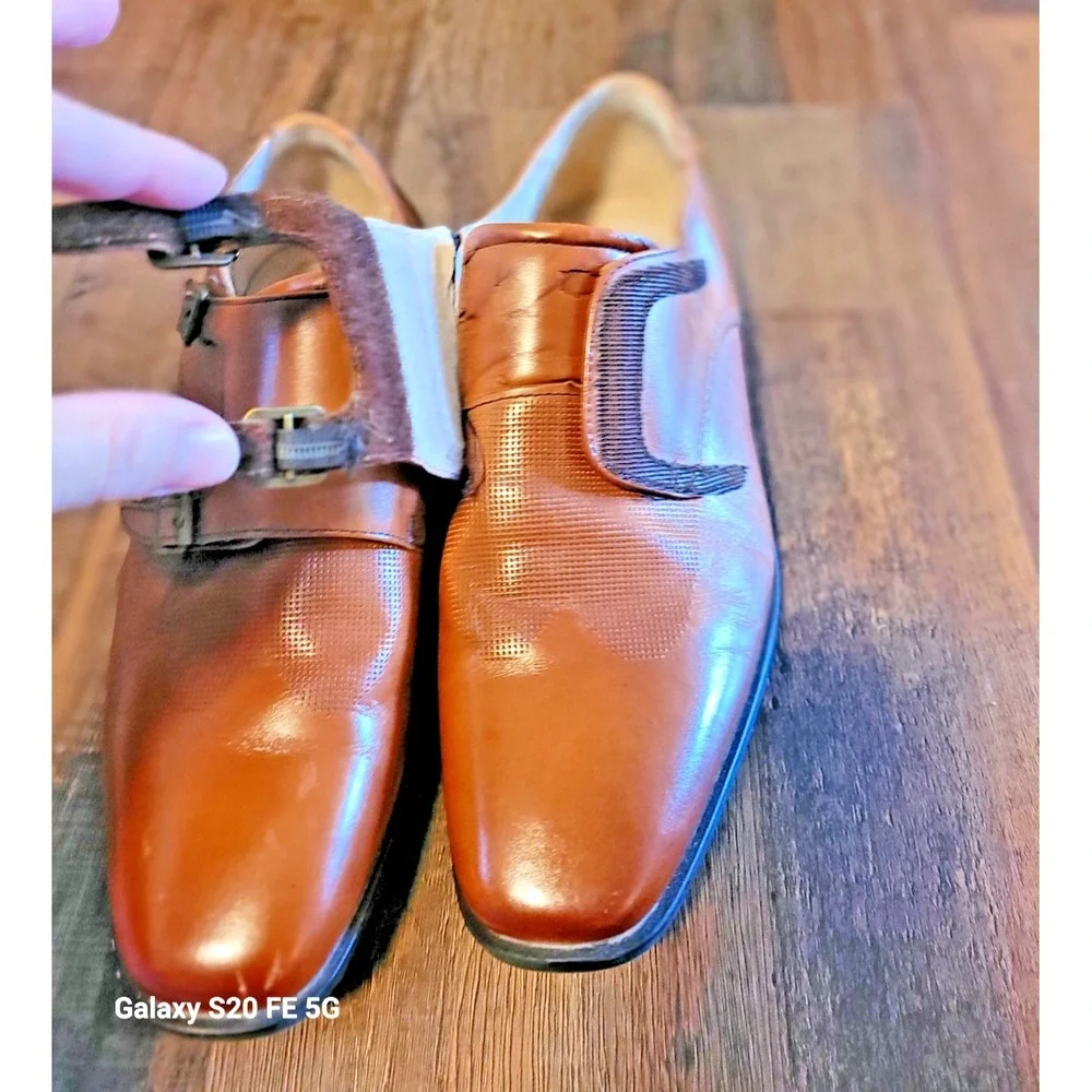 Boys Youth Teens Florsheim Brown Leather Size 5.5 Dress Formal Shoes Loafers